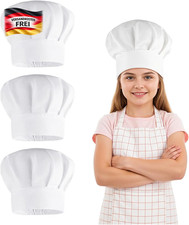 Kinder Kochm&uuml;tze verstellbar Baumwolle 4er Set f&uuml;r Kochen Backen Schule