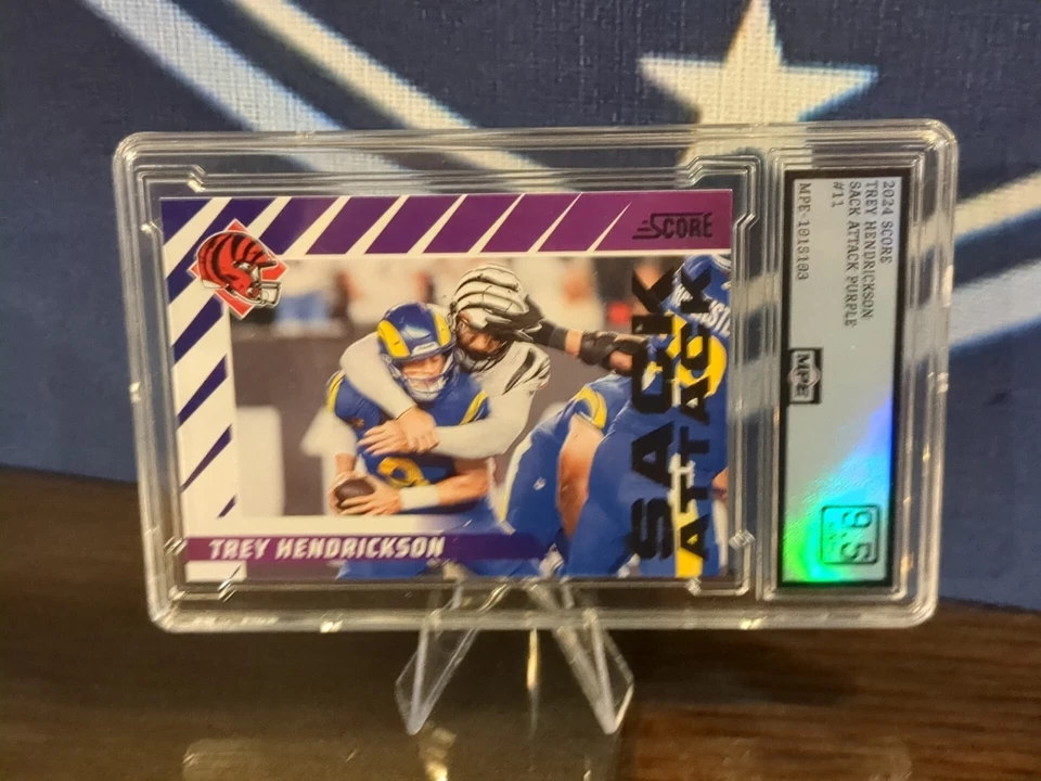 2024 Score - Sack Attack Trey Hendrickson #11 Purple MINT+ 9.5!! - Image 2 of 4