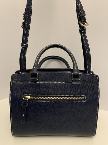 Dooney & Bourke Pebble Grain Blair Bag Saffiano Leather Navy Blue Beautiful EC! - Picture 3 of 13