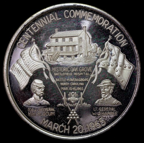 1965 Battle of Averasboro, NC Oak Grove Battlefield Bürgerkriegsmedaille .999 Silber
