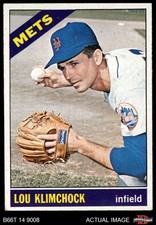 1966 Topps #589 Lou Klimchock Mets SHORT-PRINT 4 - VG/EX
