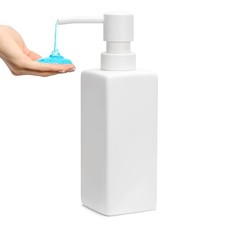 Ceramic White Soap Dispenser with Rust-Proof Plastic Pump for Bathroom 10oz L...