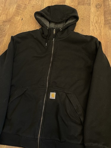 Felpa Carhartt Rain Defender foderata sherpa full zip con cappuccio nera uomo taglia L - Foto 4 di 9