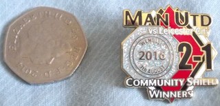 MANCHESTER UNITED FA COMMUNITY SHIELD WINNERS 2016 RARE PIN DANBURY MINT.