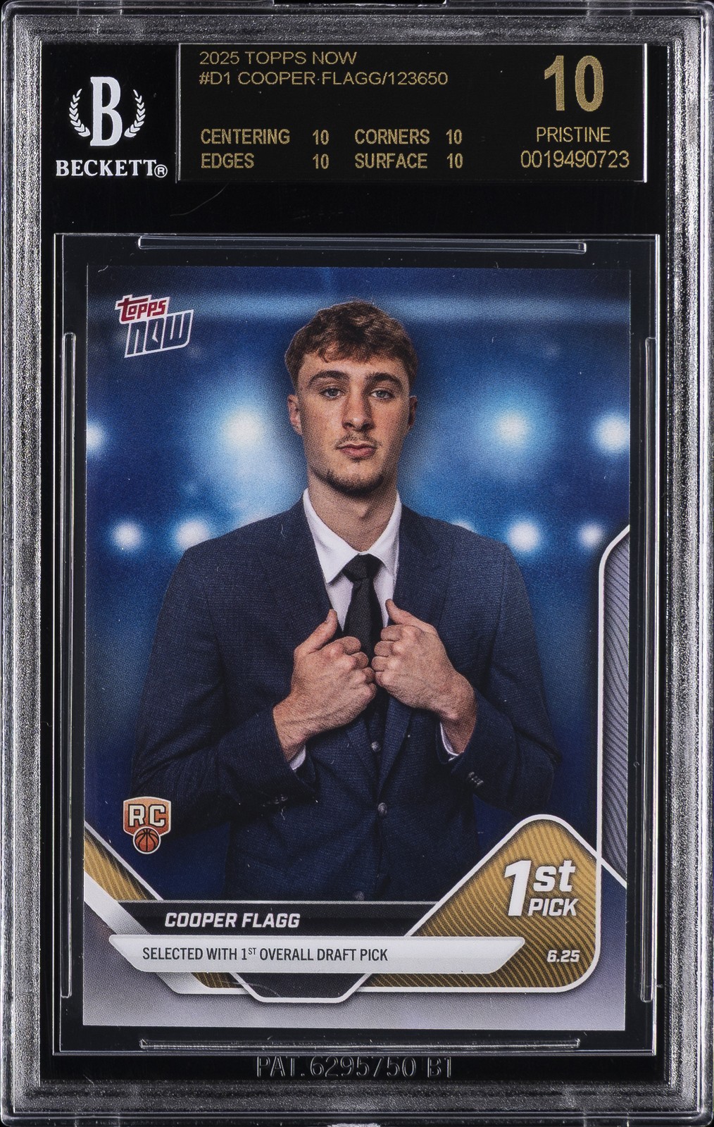 2025 TOPPS NOW #D1 COOPER FLAGG BGS 10 BLACK LABEL