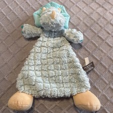 Demdaco Triceratops Dinosaur Lovey Plush Rattle Baby Security Blanket Toy