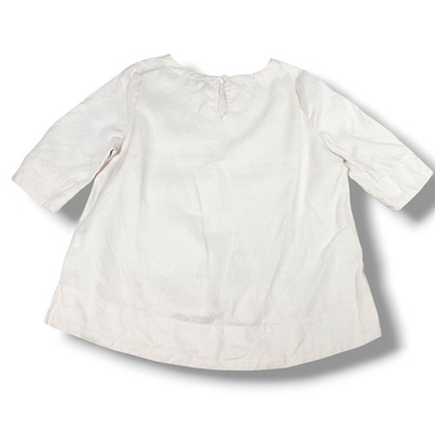 #ad Sympli 100% Linen Top Womens L Pale Pink Balletcore 3 4 Sleeve Artsy Lagenlook $17.99