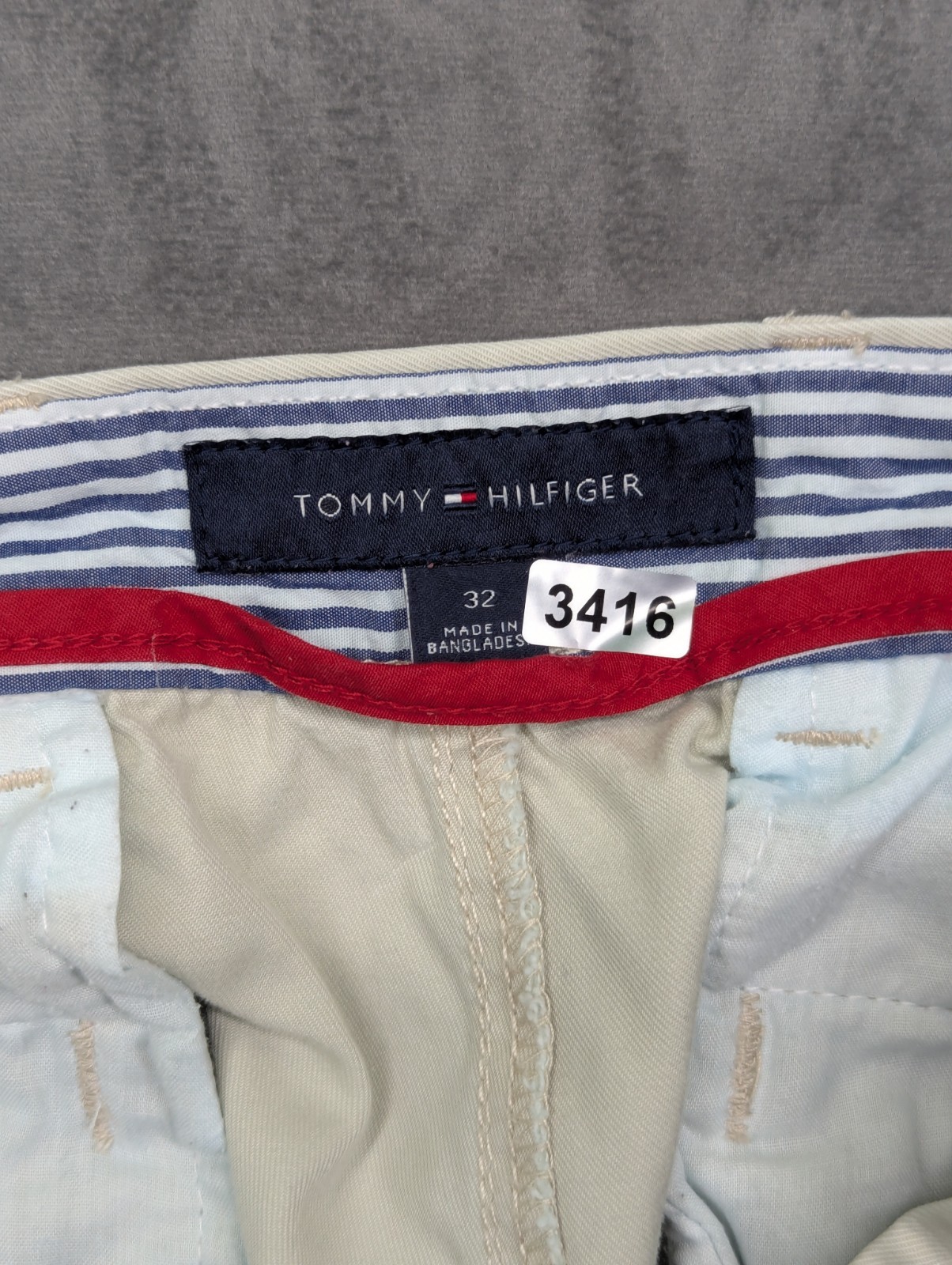 Tommy Hilfiger Chino Shorts Men's Size W32 Cotton Beige Baggy Fit image 8