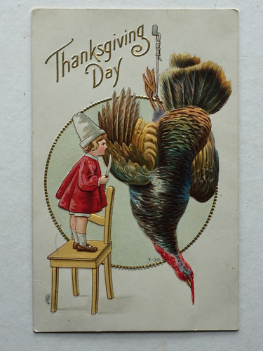 Postkarte 1914, geprägt "Thanksgiving Day" schöne 1 Cent grüne Washington Briefmarke - Bild 2 von 11