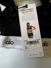Alo yoga icon ribbed henley bra Sz XS Black NEW NWT