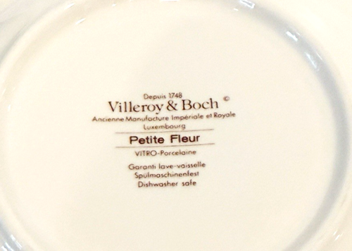 Plato de cena vintage Villeroy & Boch Petite Fleur 10,50" tazón de sopa de cereal de 9,5" - Imagen 5 de 6