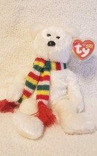 Ty Beanie Baby Babies FLURRY Learning Express Exclusive White Bear with Scarf