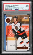 2023 CHL 2001-02 UD Prospects Blue Retro Achievement /80 Gavin Mckenna PSA 9 nv3