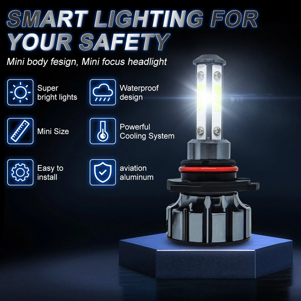 For Pontiac Vibe 2009-2010 Combo 9005+9006+H11 LED Headlight Kit White Bulbs 6x - Image 2 of 4