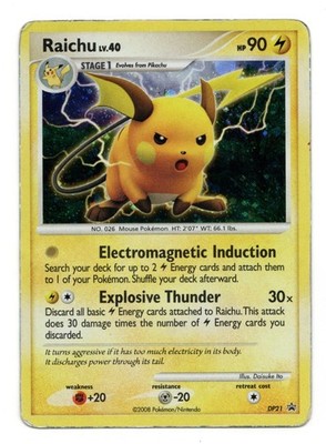 Raichu LV. 40 - DP21 Diamond and Pearl Holofoil - Heavily Played