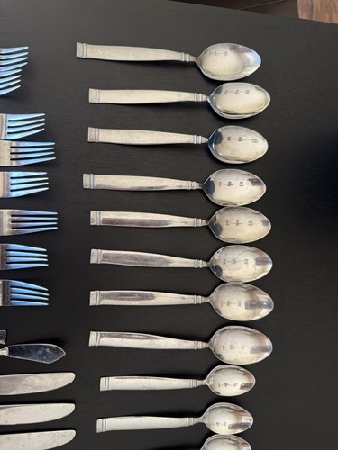 39 Pc Set Cambridge Stainless Flatware Mystic Mirror Used - Picture 2 of 14