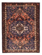 Vintage Geometric Area Rug 5'3" x 7'0" Traditional Hand-Knotted Wool Carpet