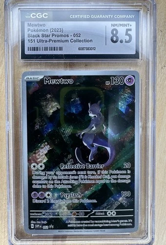 Mewtwo SVP 052 Full Art 2023 Pokémon Black Star Promo 151 EN NM CGC 8.5