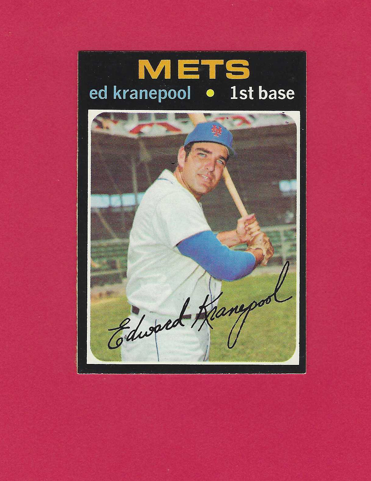 1971 Topps Mets Ed Kranepool #573 5th Series Baseball Card, NM.