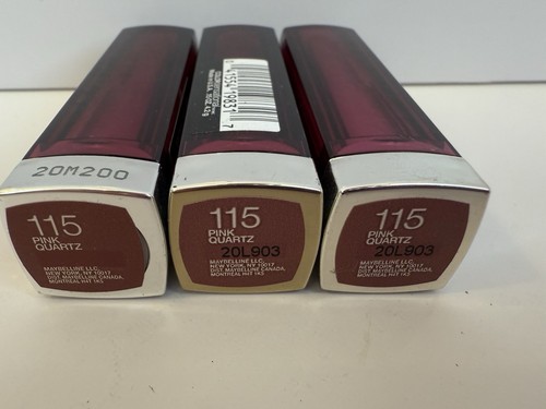 3 X Maybelline Color Sensation Lipstick 115 Pink Quartz .15 oz - Afbeelding 3 van 3