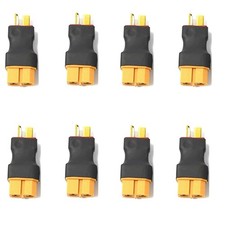 AFDHGS 8Pcs XT60 Female to Male Deans T Plug Connector Adapter for RC Black