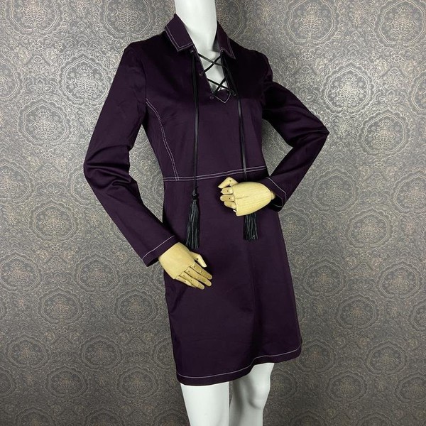 Women Longchamp Dress Purple Cotton 36