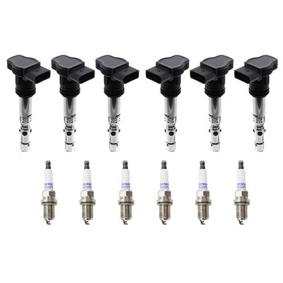 Eldor 6 Ignition Coils Denso Platinum Spark Plugs Kit for A6 Allroad Quattro V6