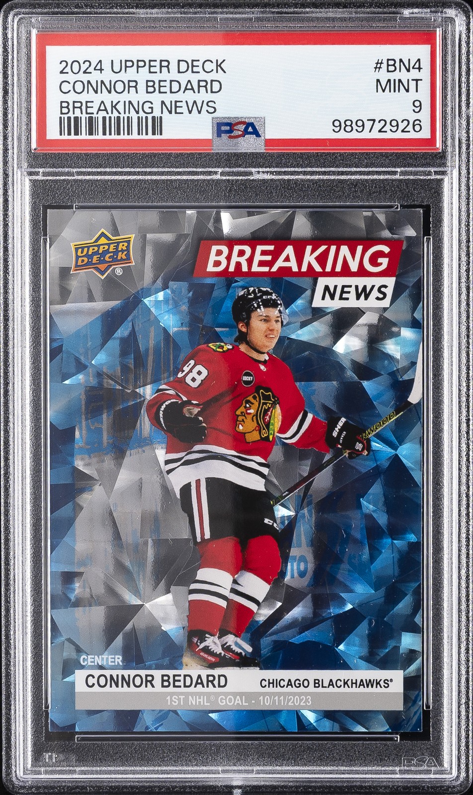 2024 UD BREAKING NEWS #BN4 CONNOR BEDARD PSA 9