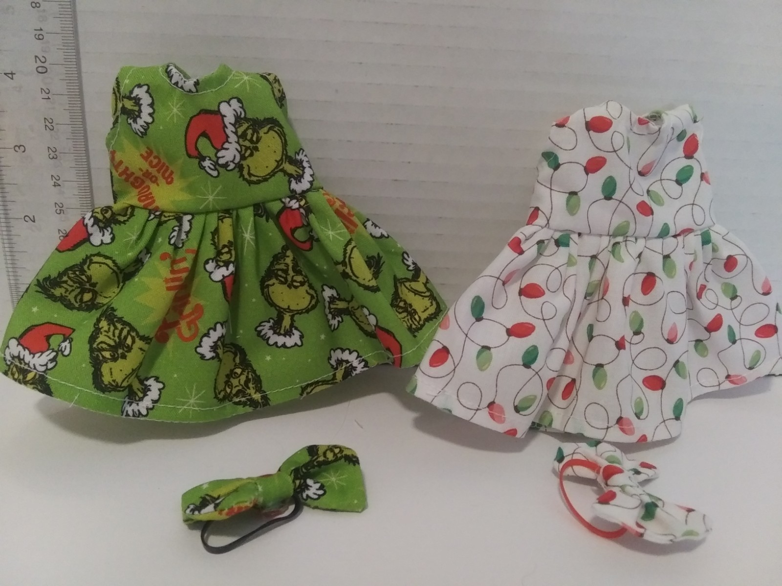 8" Doll Clothes Handmade to fit American Girl 8" Baby -Holiday Dresses/Bow   L63