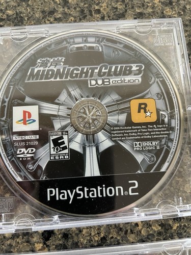 Midnight Club 3 DUB Edition Remix - Playstation 2 DISC ONLY —CLEAN!!!