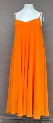 Mohito Slip Dress Orange S Sleeveless Asymmetrical Hem Full Boho Fairy Whimsical