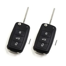 2pcs Replacement Flip Folding Keyless Entry Remote Key Case Shell for VW