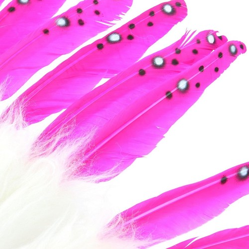 Indian Headdress Chief Feathers Bonnet Native American Hat PINK HEN PARTY - Picture 4 of 4