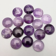 10pcs 25mm Natural Amethyst Stone Round CAB CABOCHON DIY Jewelry Making No Holes