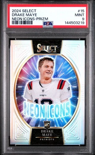 2024 PANINI SELECT NEON ICONS 15 DRAKE MAYE PRIZM PSA 9 3219