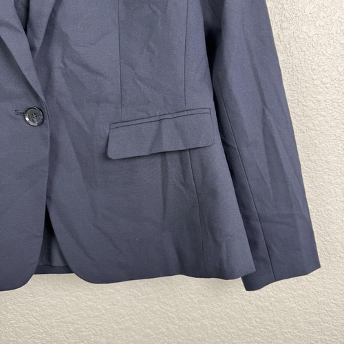 Ann Taylor Factory Blazer Damen 8P Navy One Button Petite Stretch Gefüttert Büro - Bild 3 von 12