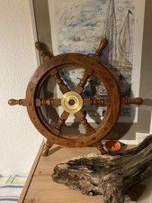 Steuerrad Teakholz Yacht Bootslenkrad 6 Speichen ⌀ 44 cm (63 cm mit Speichen)