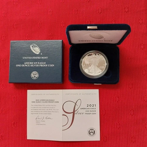 2021-W American Eagle Proof Silver Dollar 1 oz. Coin with Box & COA