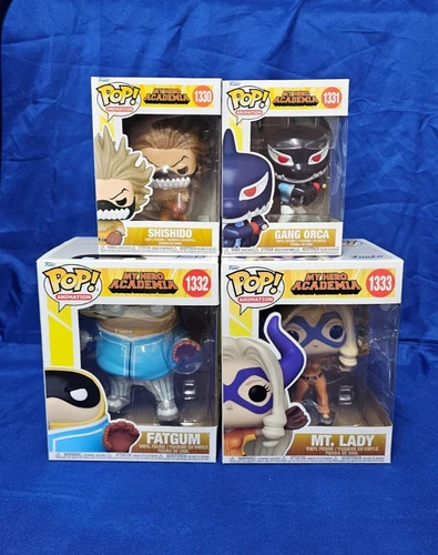 My Hero Academia Funko Pop Lot of 4 Shishido Gang Orca Fatgum and Mt. Lady