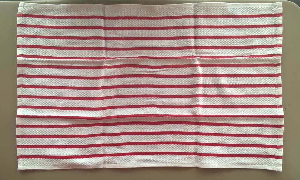 Set Of 3 Nice Kitchen Towels White & Red No Label Material Cotton ...