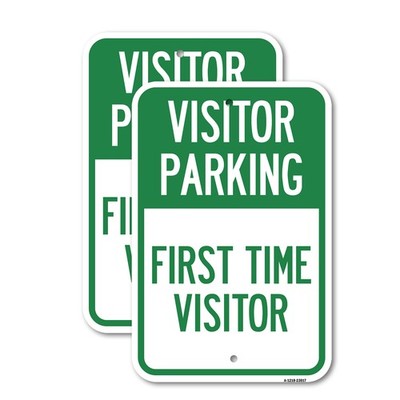 Reserved Parking Sign Visitor Parking First Tim Heavy Gauge Metal Parking Sign