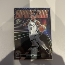 Damian Lillard 2023-24 Donruss Optic EXPRESS LANE PURPLE PRIZM Insert Card no.5