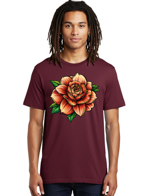 Rose-1 Mens Graphic Tee, 100% Cotton, Casual Summer Wear