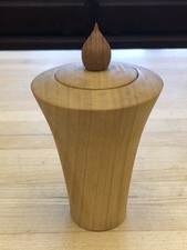 Wooden Toothpick / Match Holder Dispenser Signed MB 2020