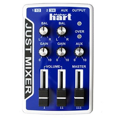 Maker Hart Just Mixer Stereo 3-Eingänge Sprachmixer USB batteriebetrieben blau