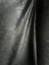 Black Damask Jacquard Brocade Fabric 116 in. Blackout Sold By The Yd
