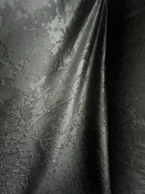 Black Damask Jacquard Brocade  Fabric (116 in.) Blackout Sold By The Yd