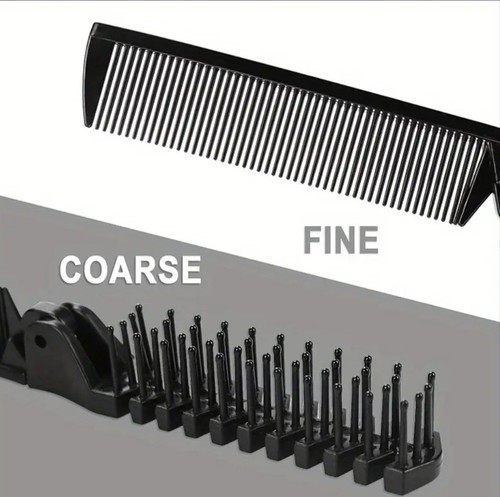 Black Small Folding Unisex Travel Hair Brush And Comb Lightweight Handbag Pocket - Picture 3 of 5