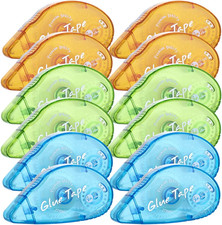 12 Pack Double Sided Tape Roller, Scrapbooking Tape, Permanent Adhesive Tape ...
