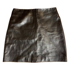 Vintage Celine Lambskin Leather Black Mini Office Skirt